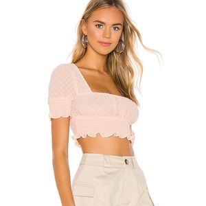 Superdown Smocked Top in Peach